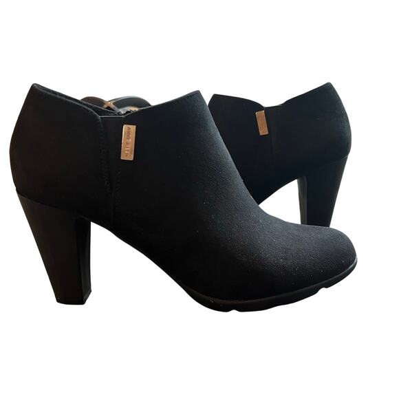 Anne Klein Womens Xland Black Suede Ankle Boot Heels Size 9.5 - Picture 1 of 6